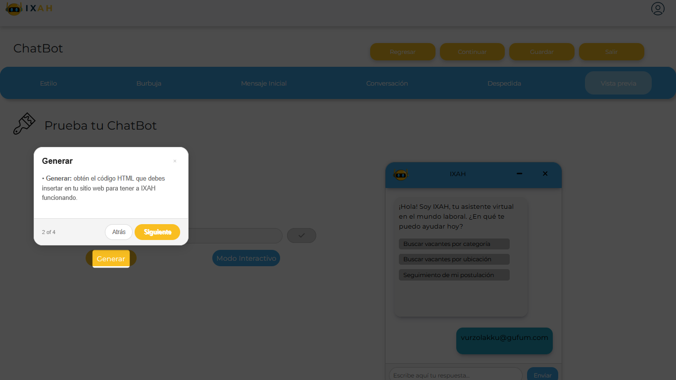 Generar código HTML